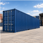 Contenedor de 40 pies High Cube en patio de contenedores